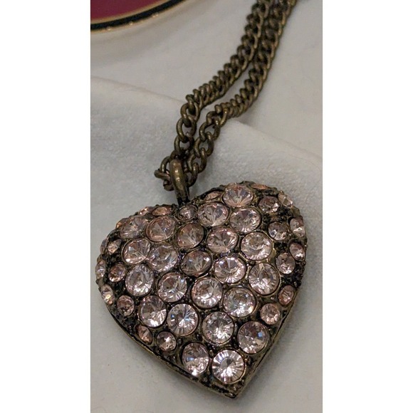 Pink Jewelry Set, Bracelet, Earrings, Heart Necklace - Picture 4 of 6